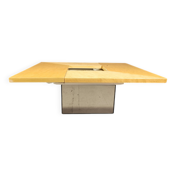 Table basse bar en frêne par Paul Michel, années 1970