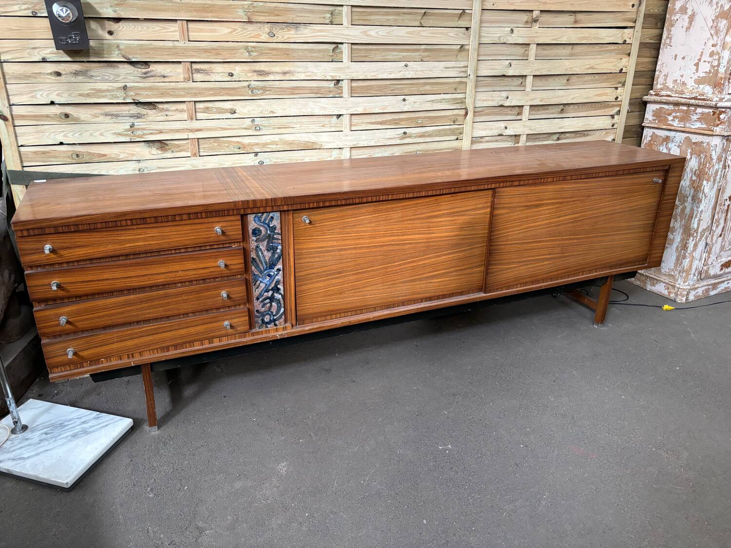 Vintage 1950/60 sideboard with ceramic