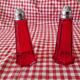 Red glass salt and pepper shaker