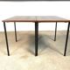 Minimalist walnut & steel stacking side tables, 1960s, Set of 2
