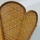Pair of vintage "tulip" wall lights in rattan and canework