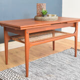 Restored Danish Teak Retro Trioh Draw Leaf Coffee Table