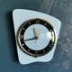 Horloge formica vintage pendule murale silencieuse asymétrique "EB Suisse bleu ciel"