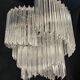 Chandelier with Murano glass quadrilateral prisms, handmade.