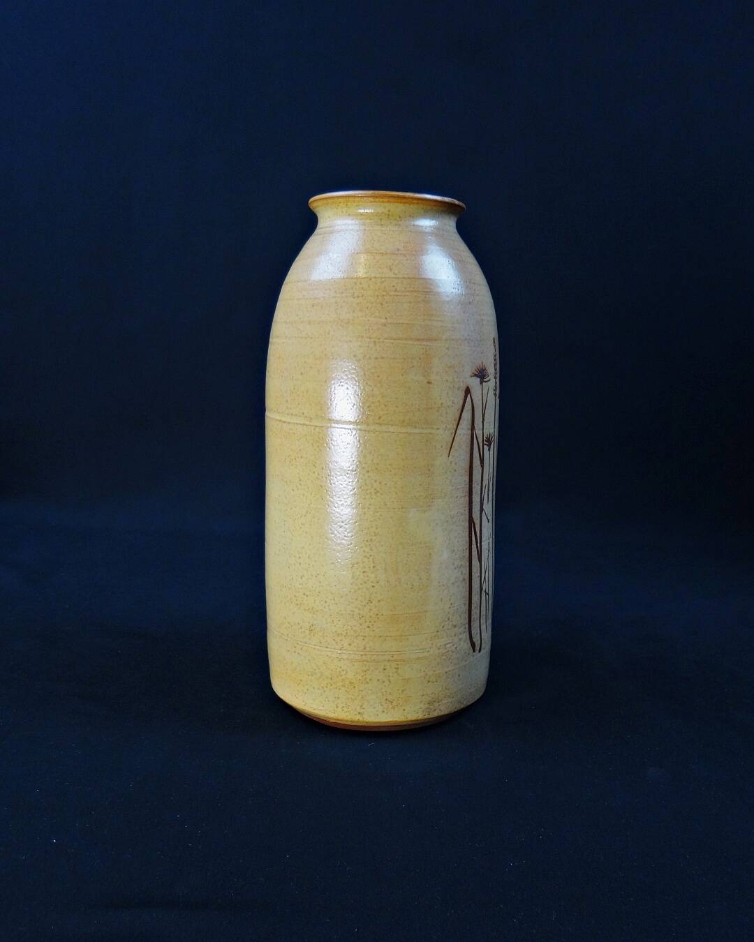 Stoneware Herbarium Vase signed Poteries Dequeker Saint-Georges-la-Pouge, Creuse