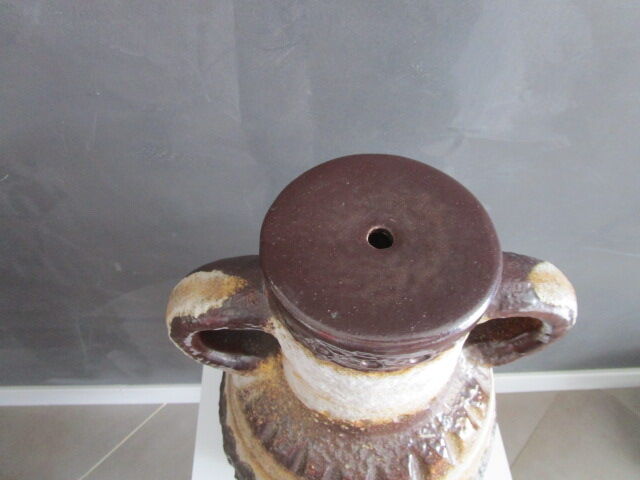 Large vintage ceramic amphora lamp stand