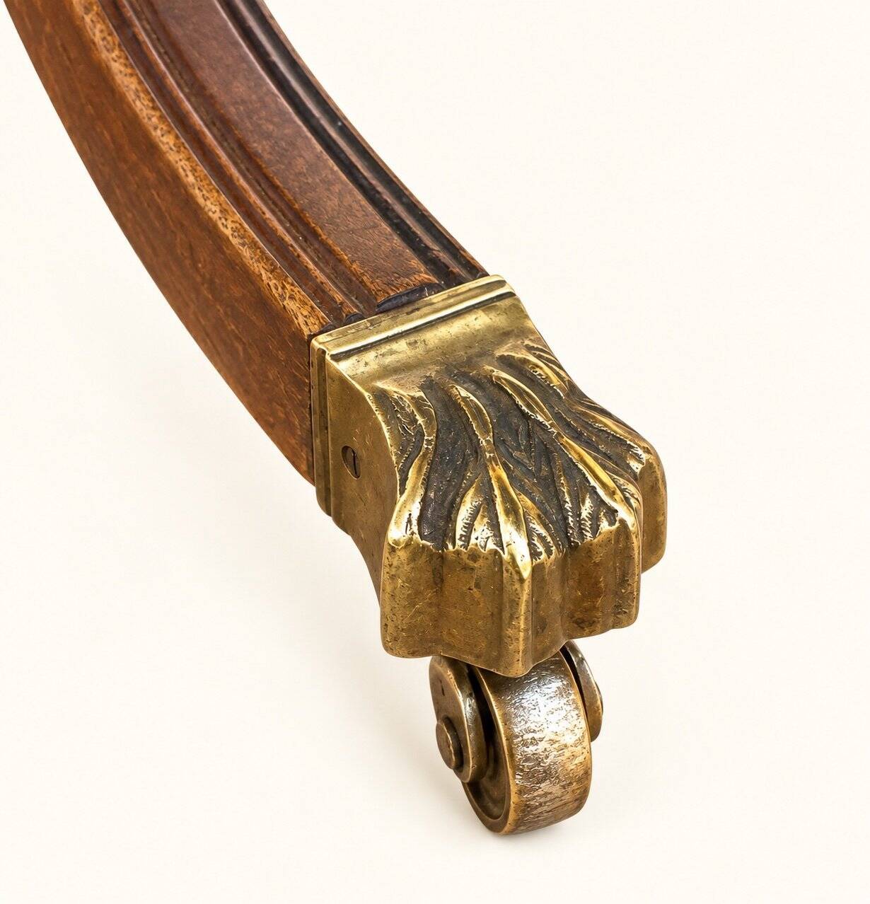 Large Extendable English Table Mahogany Regency Style Claw Feet Brass