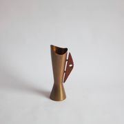 Copper and teak vase by Dahlmann, Germany 1950s