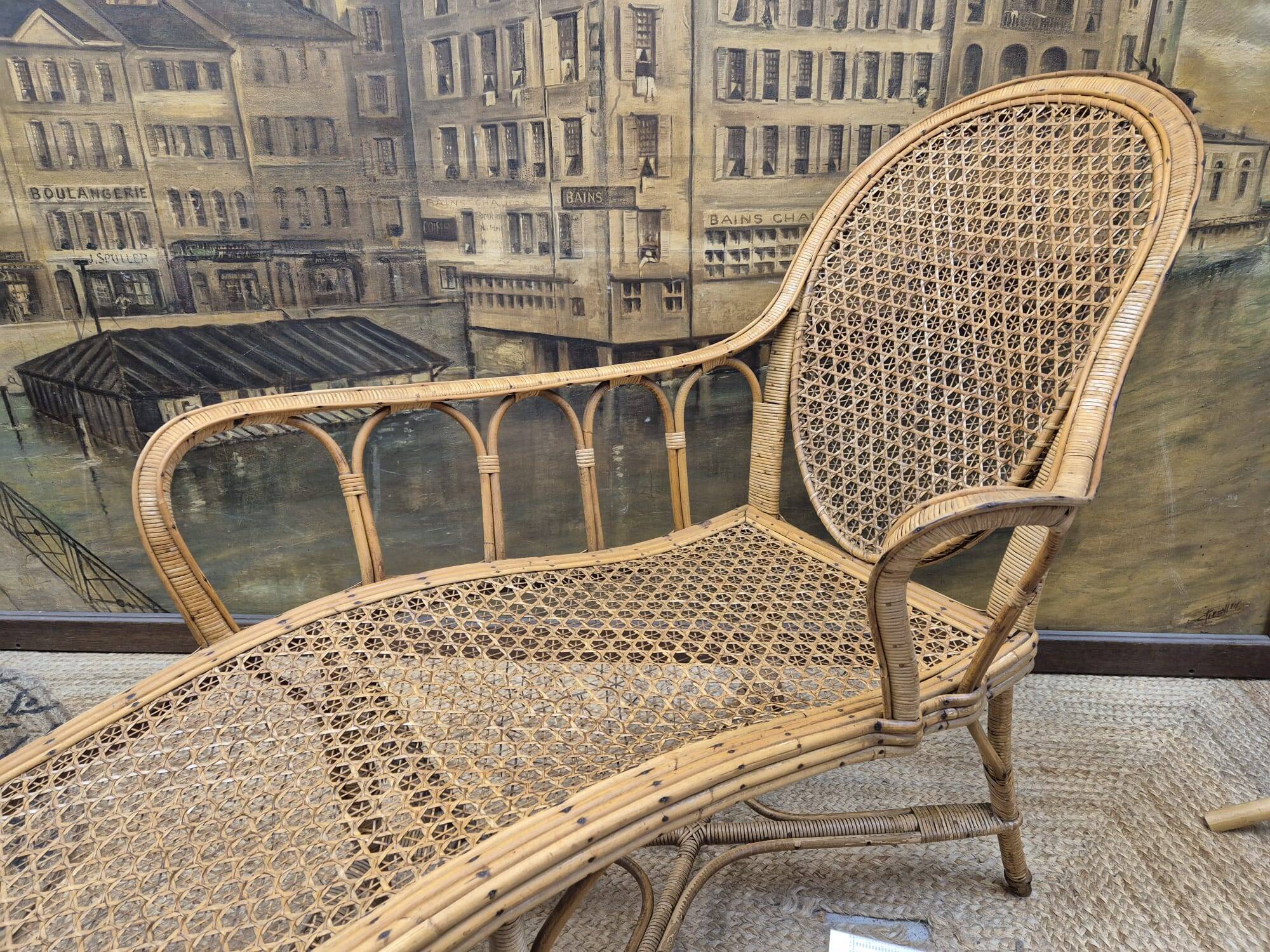 Old rattan daybed