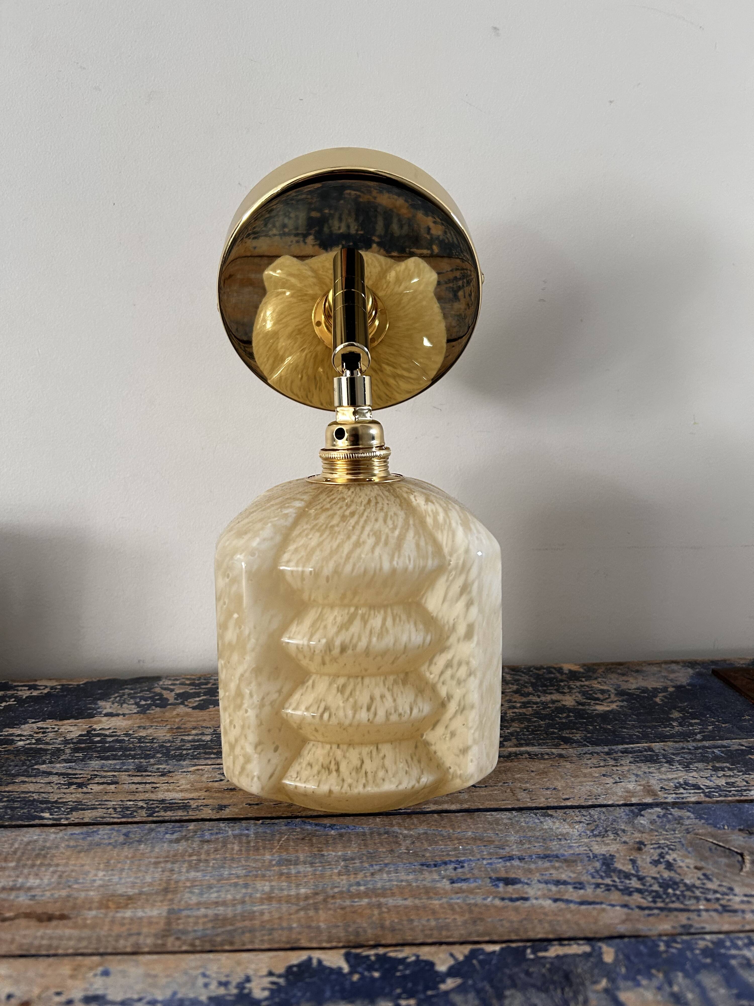 Applique Murale Art Déco – Métal Et Verre, Argenté, Intérieur
