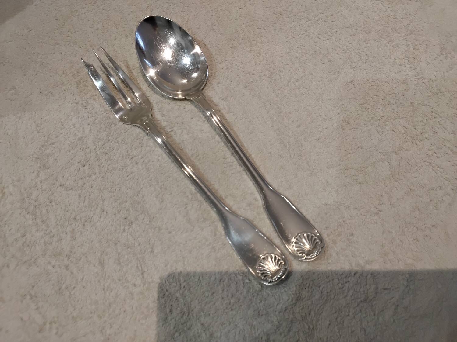 Silver plated stew spoon fork by Christofle Vendome