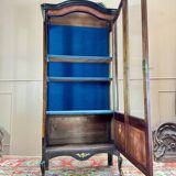 Vitrine En Marqueterie Et Bois Noirci De Style Transition XIX Eme Siècle