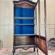 19th Century Transition Style Marquetry and Blackened Wood Display Cabinet