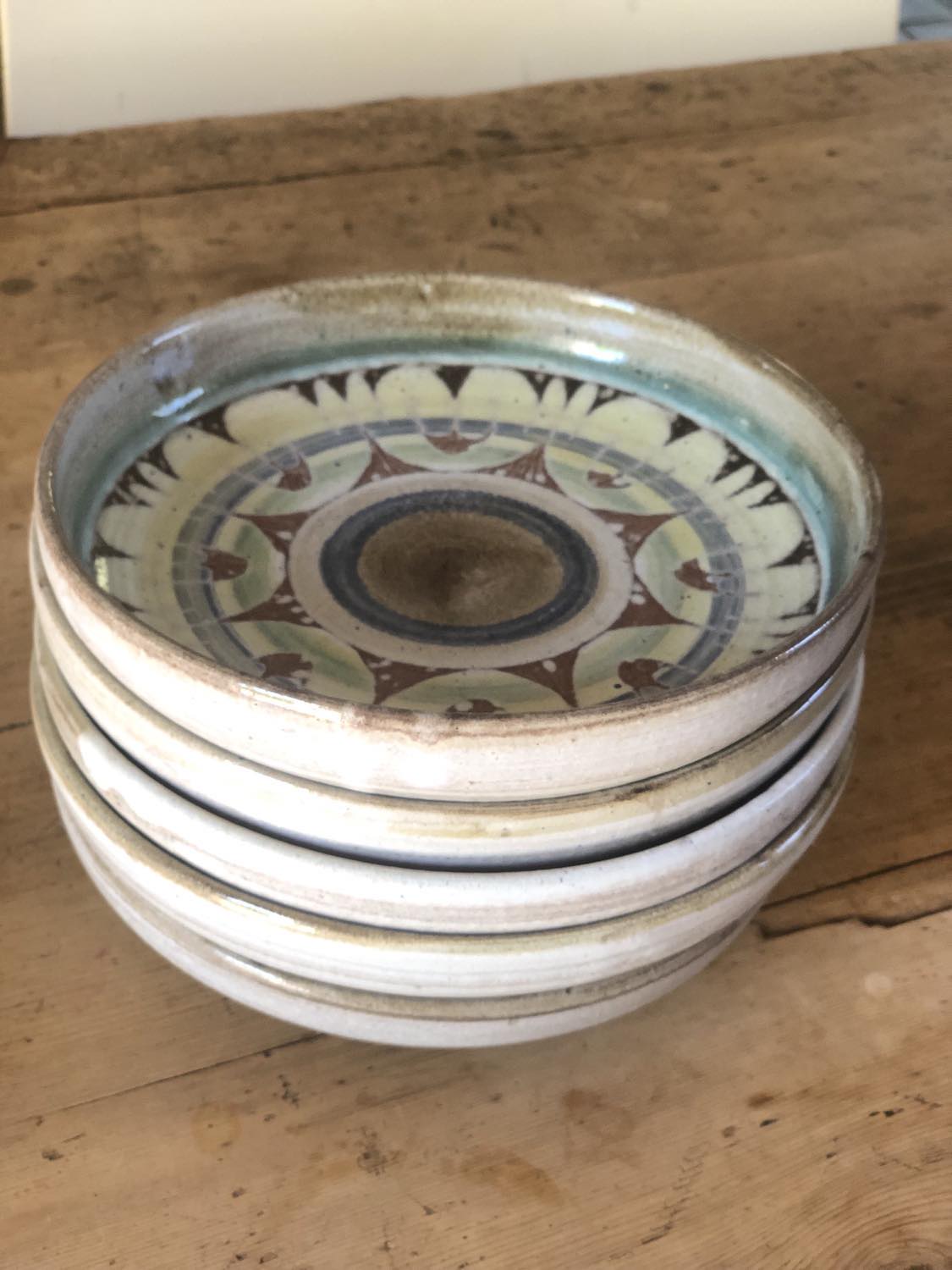 Hollow stoneware plates signed Roland Moreau Tourettes sur Loup