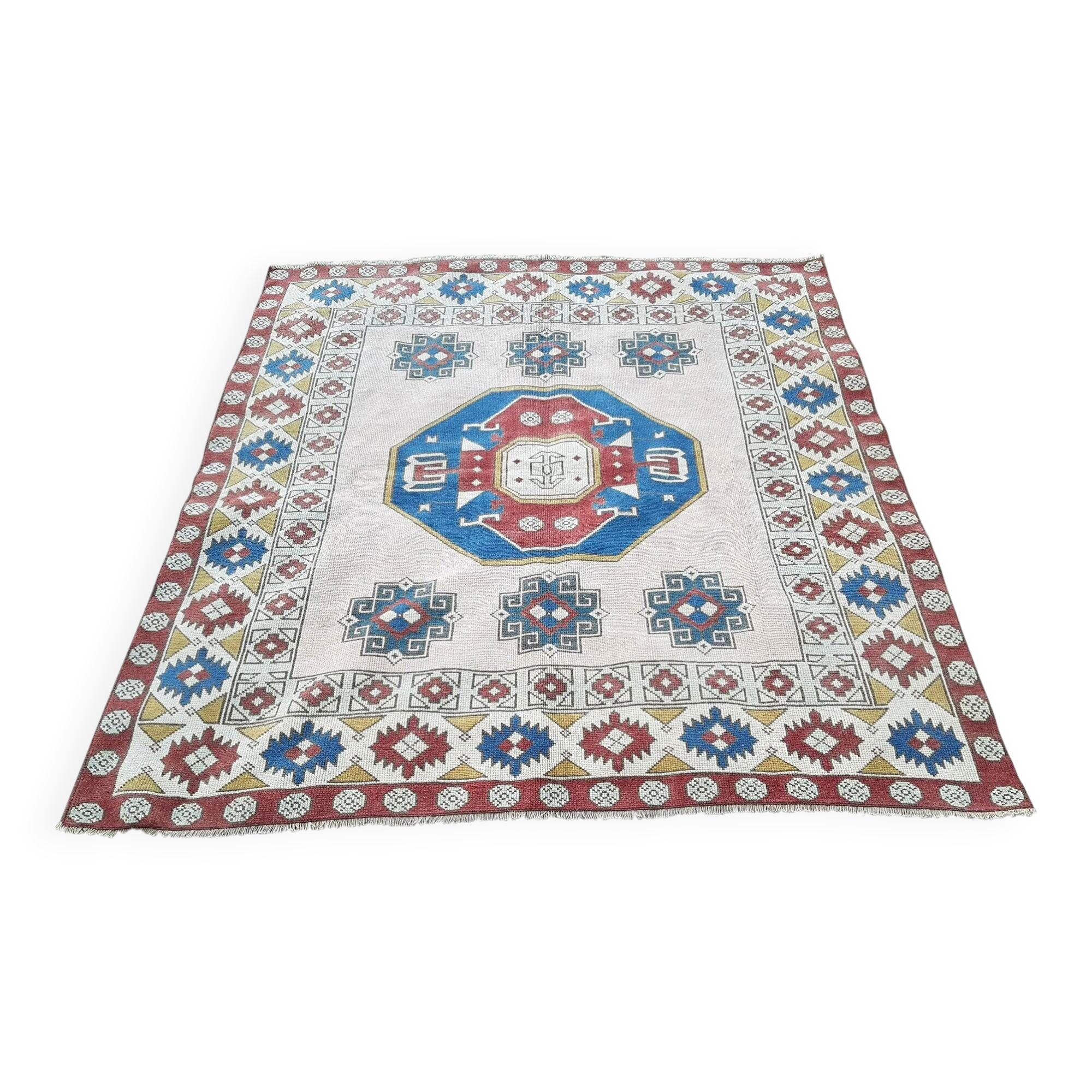 Vintage Turkish Oushak rug 190x205 cm