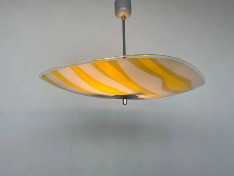 Mid-century design glass pendant by Napako, Czechoslovakia, 1970s.
