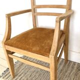 Art Deco armchair with mustard velvet seat