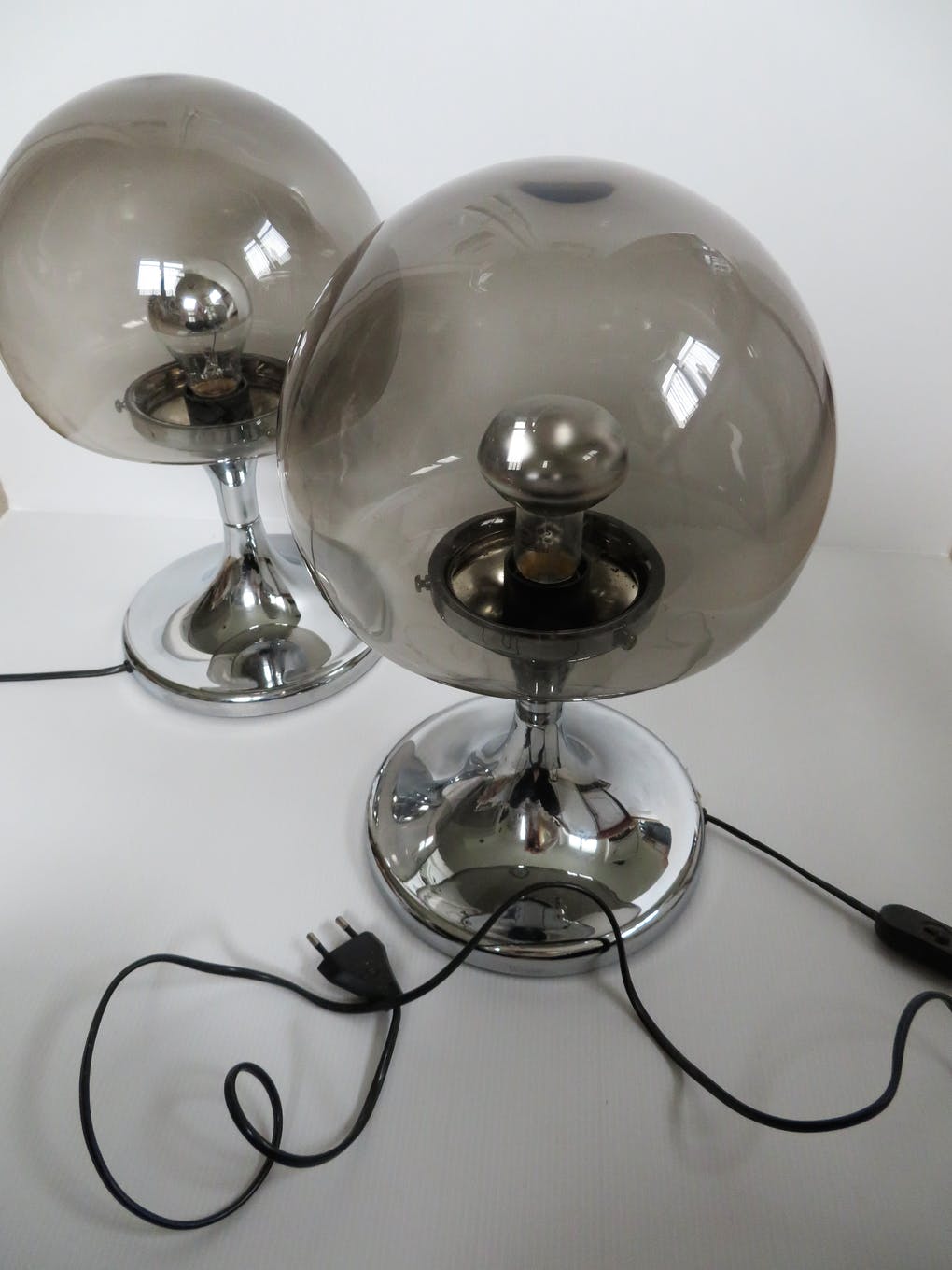 Pair of 70s mushroom lamps