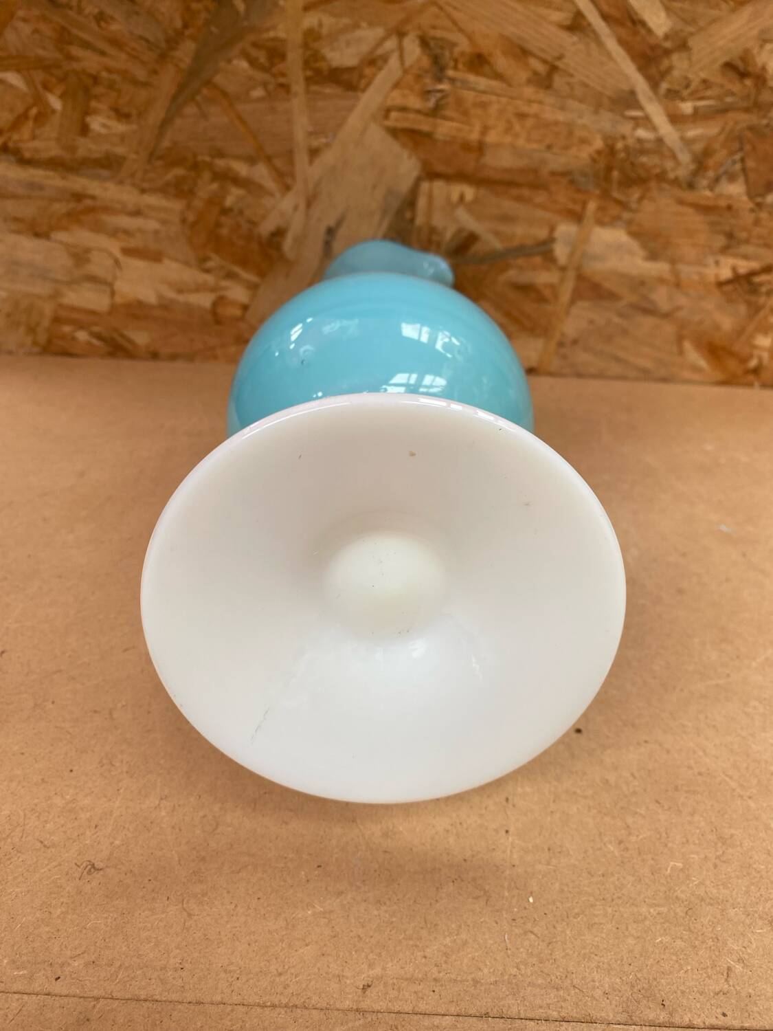 Antique blue & white opaline pitcher ewer vintage