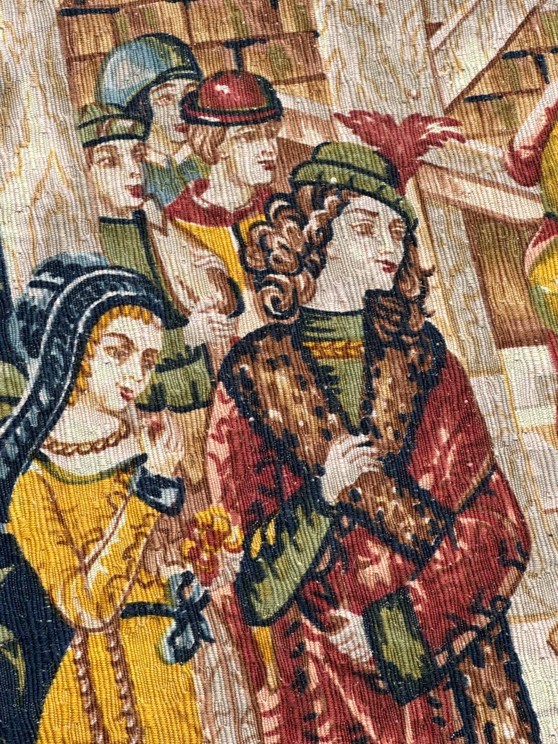 Tapisserie vintage sérigraphiée à la main "les vignerons"