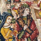 Tapisserie vintage sérigraphiée à la main "les vignerons"