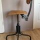 Vintage industrial workshop chair/stool in wood and metal