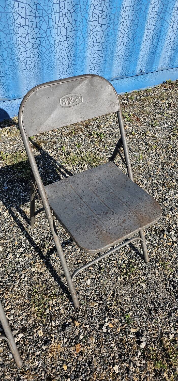 Industrial metal folding chair