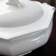 Antique Creil and Montereau earthenware tureen with blue pearl motif