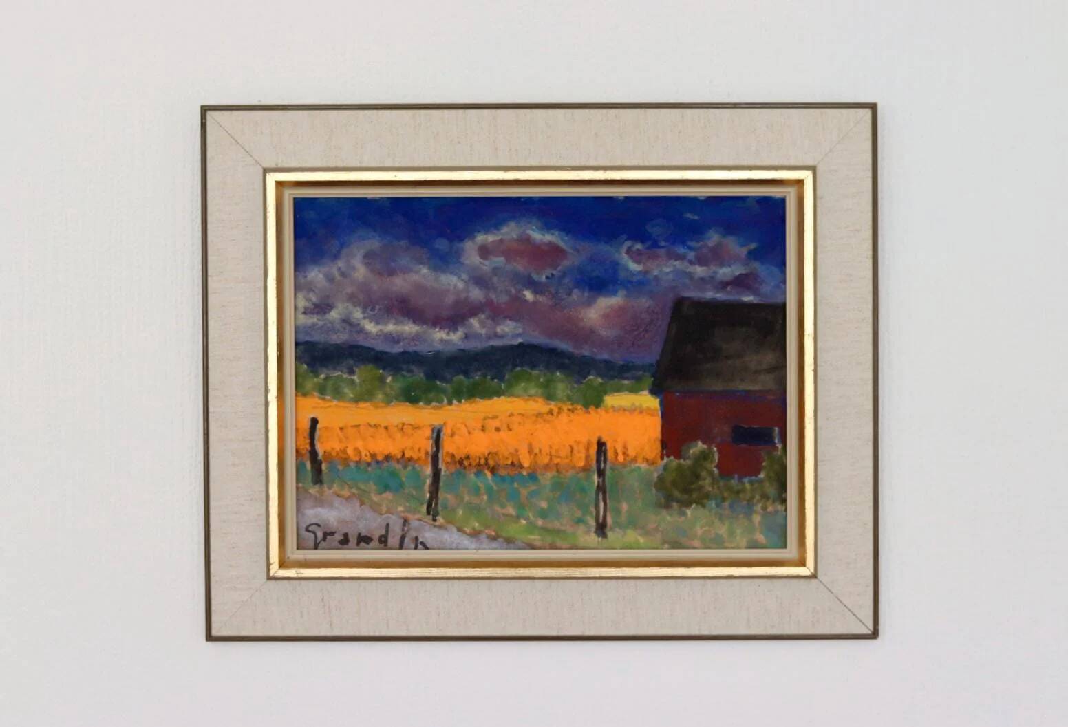 Original Mid Century Swedish Oil on Panel – “Field” by Svan Grandin