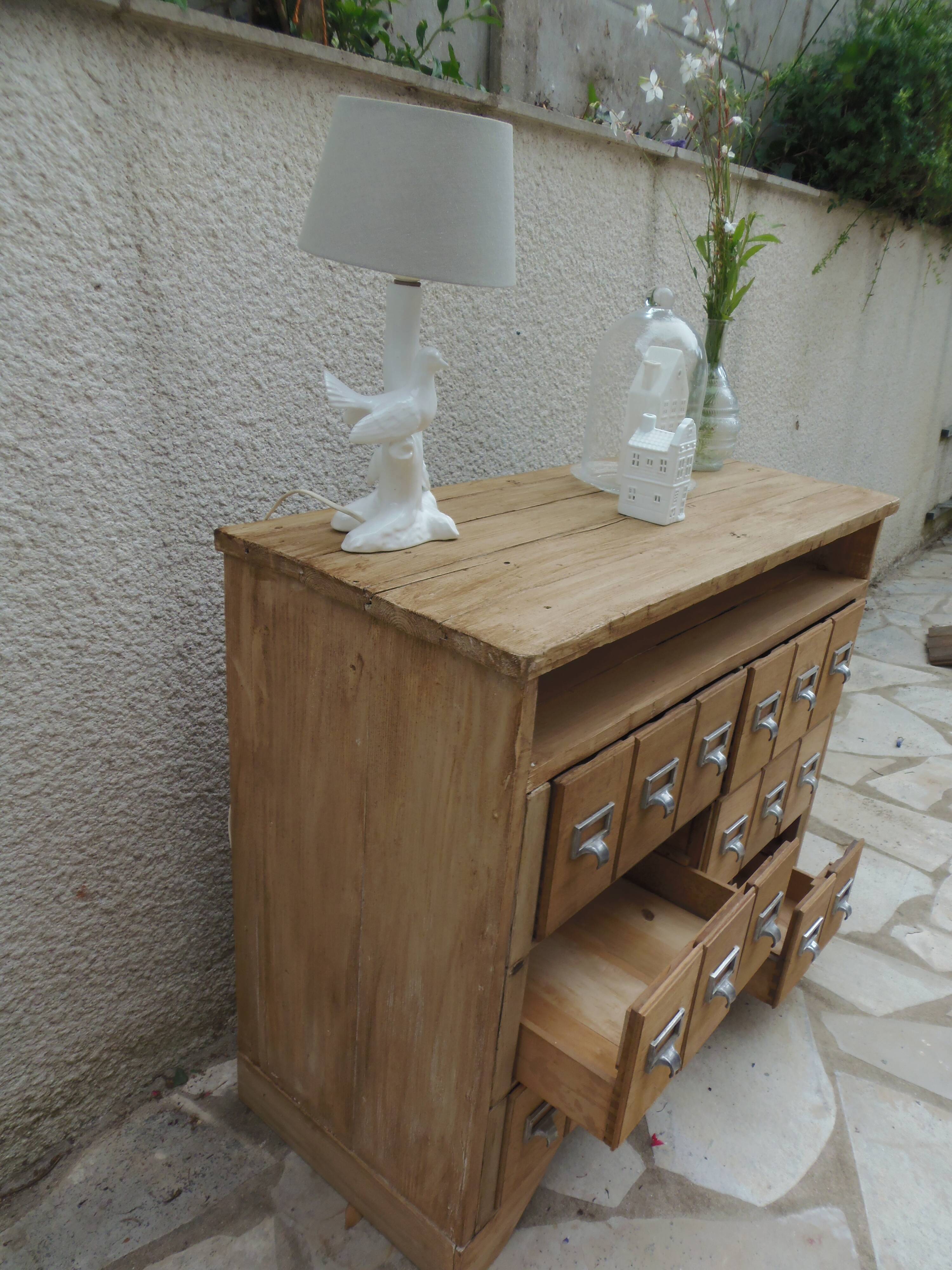 Vintage craft furniture in raw wood.