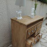 Vintage craft furniture in raw wood.