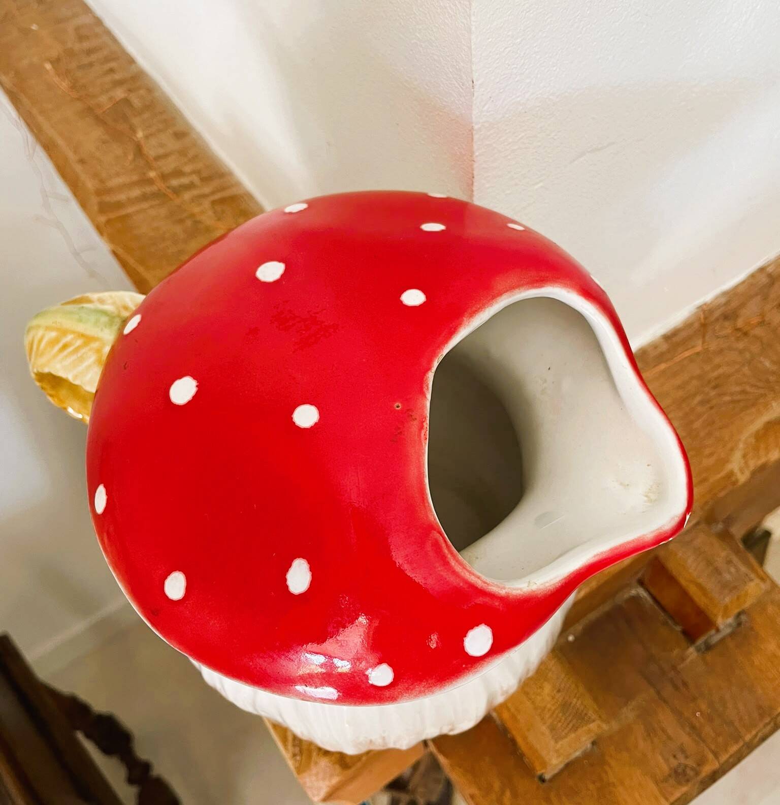 Vintage mushroom barbotine carafe