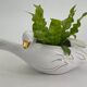 Vintage white and gold porcelain two swan planter