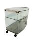 Bar cart/vintage cart in curved glass by Gallotti & Radice