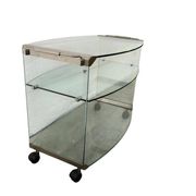 Bar cart/vintage cart in curved glass by Gallotti & Radice
