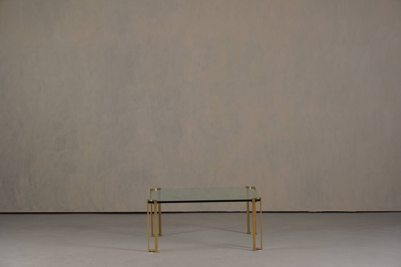 Vintage bronze and glass large coffee table by Peter Ghyczy, Germany 1970s