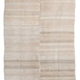 5x8 Beige & Cream Striped Kilim Rug, 160x234Cm
