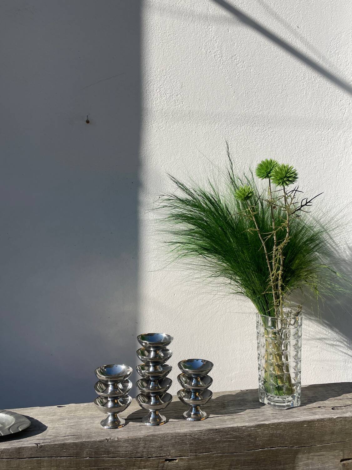 10 stainless steel cups 1970