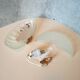 Pair of glass half moon wall lamps by Cocolum