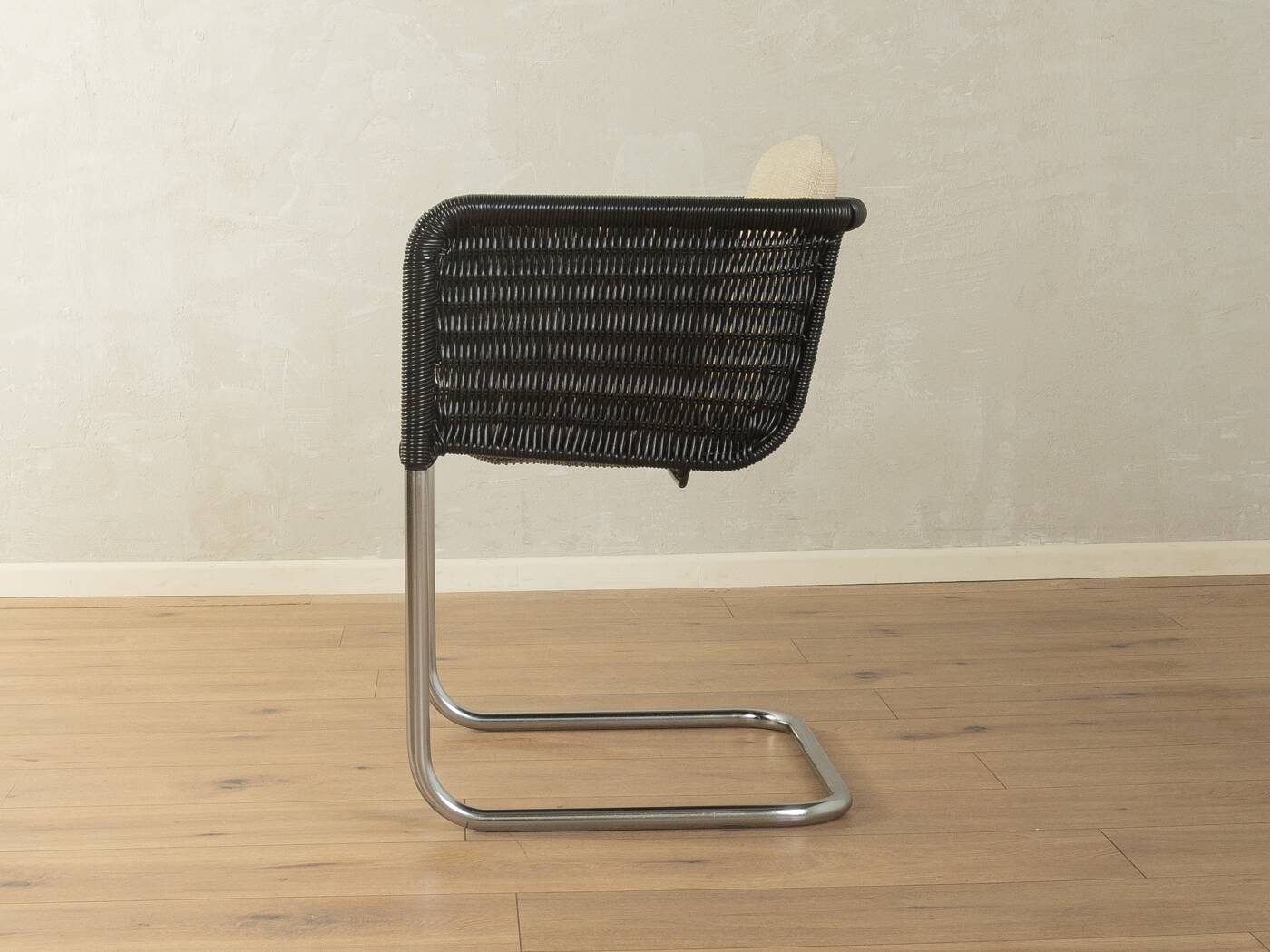 D44 cantilever chair by Tecta, 1980s, black mesh, chrome frame