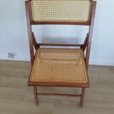 Vintage folding caning chair