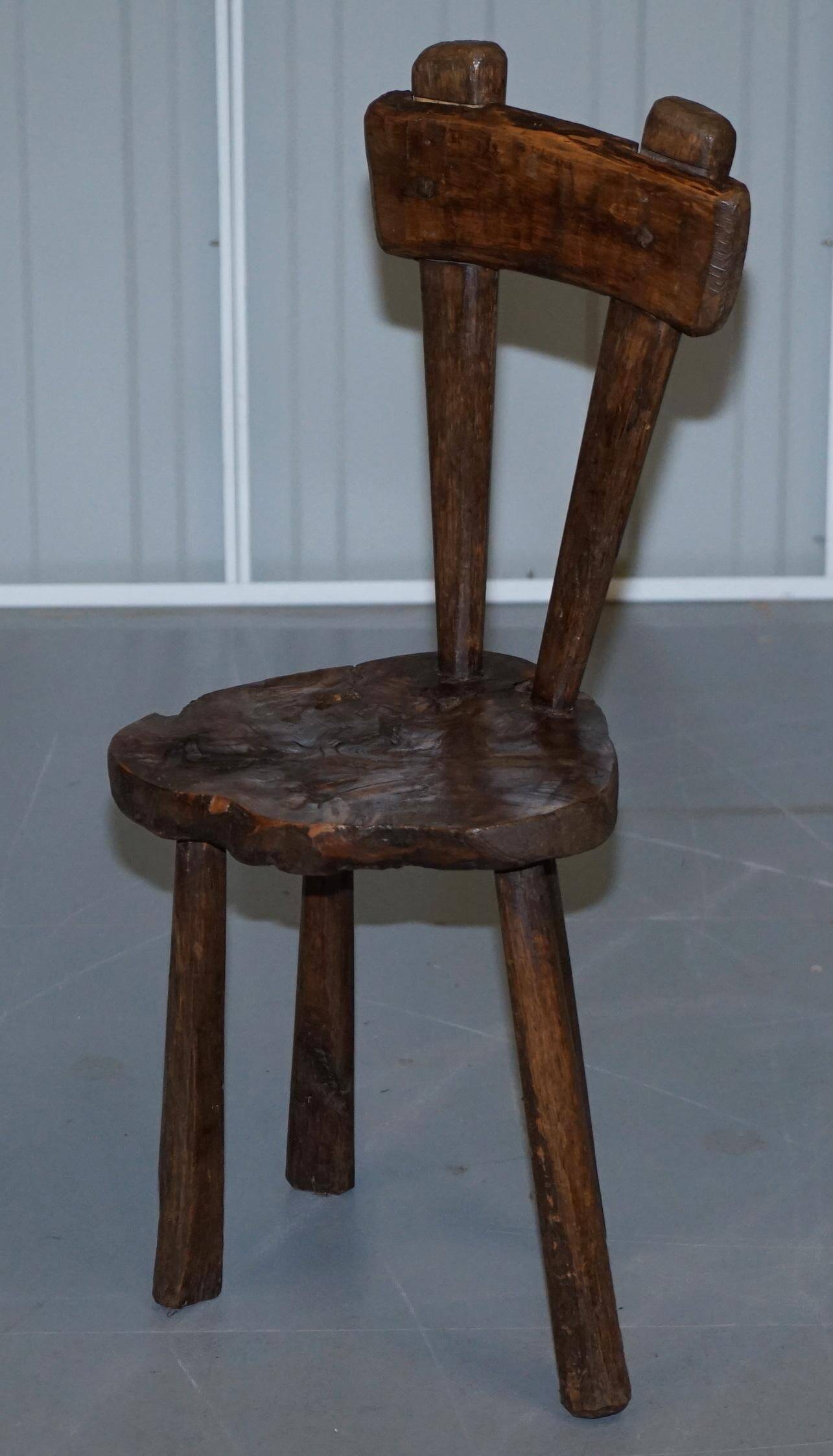 French nursing chair hand-carved in chestnut around 1760
