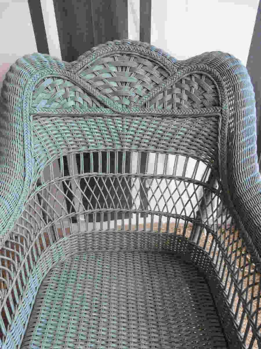 Fauteuil en rotin vert