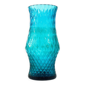 Postmodern vase, turquoise glass, designed by Z. Horbowy, Poland, 1970s