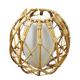 Vintage rattan and opaline pendant light