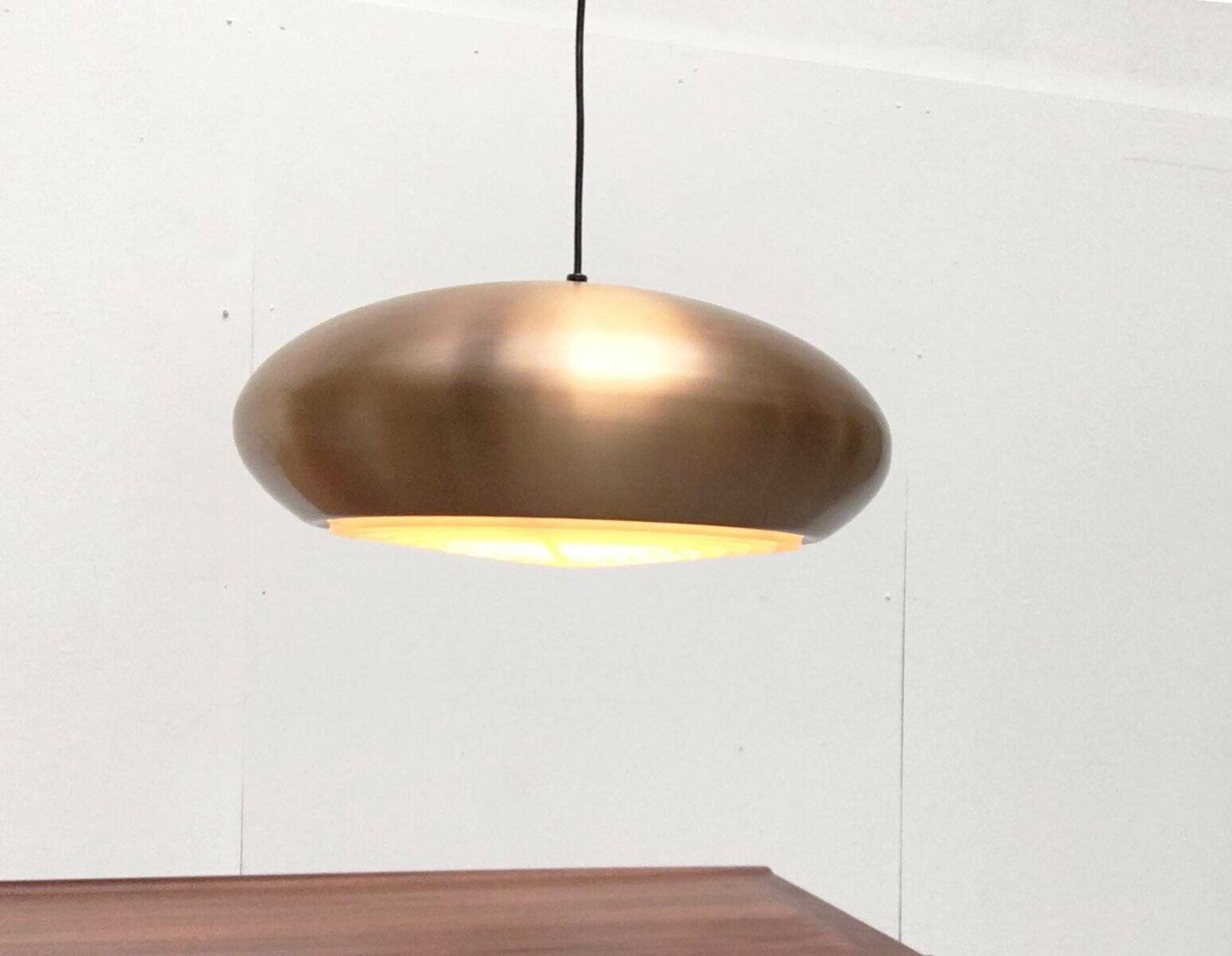 Large suspended copper lamp from mid-century Germany by Goldkant Leuchten.