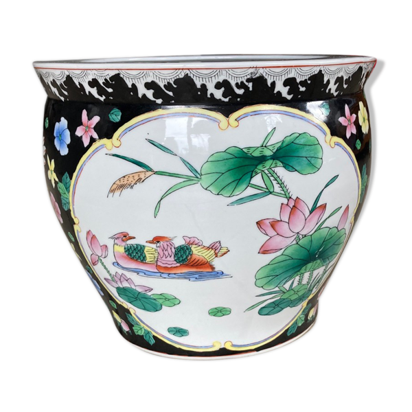Vase chinois Cache pot en faïence/céramique, ave