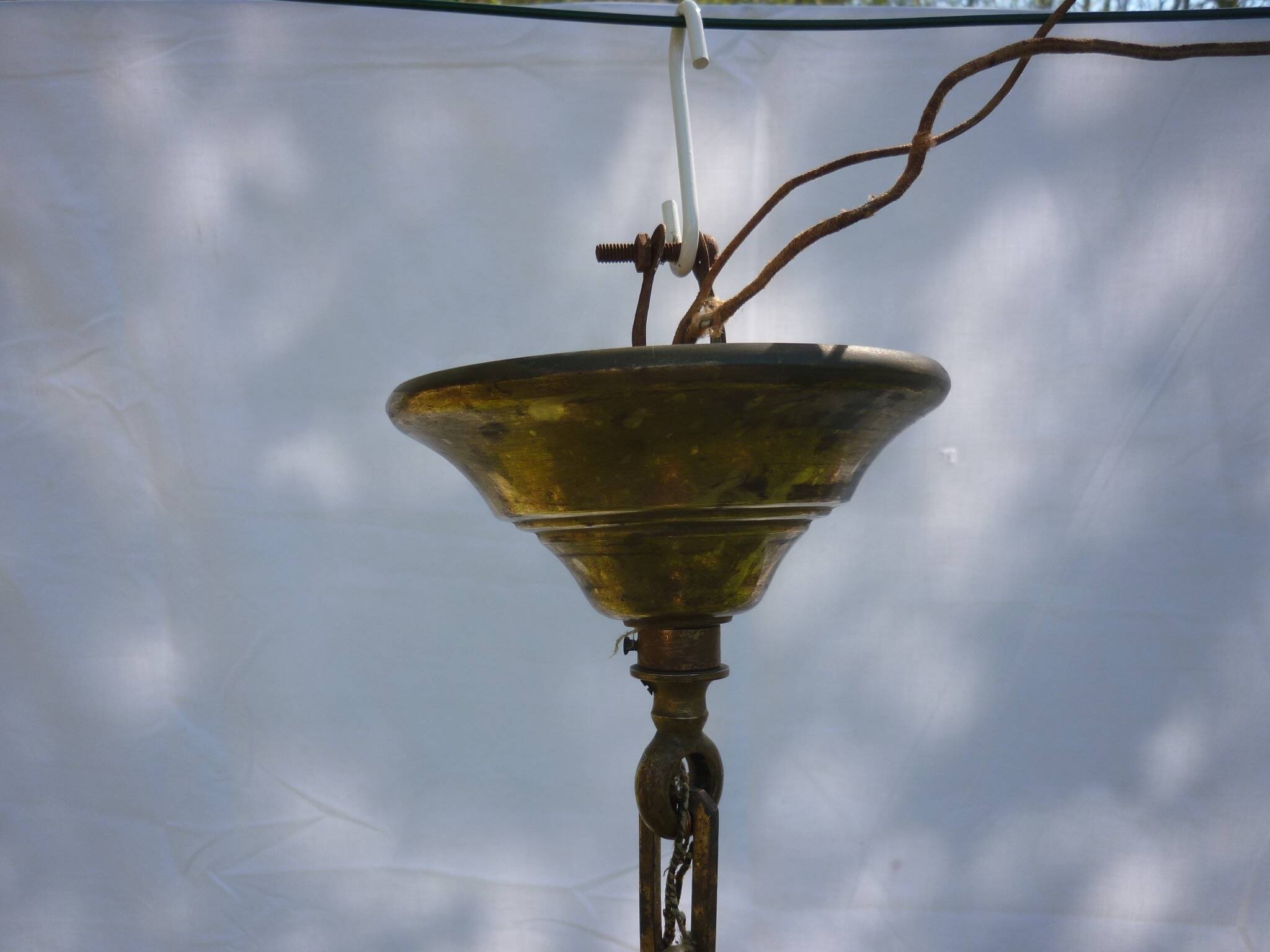 Empire chandelier in bronze and gilded brass