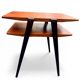 Table d’appoint / chevet scandinave à double plateau Suède 1960