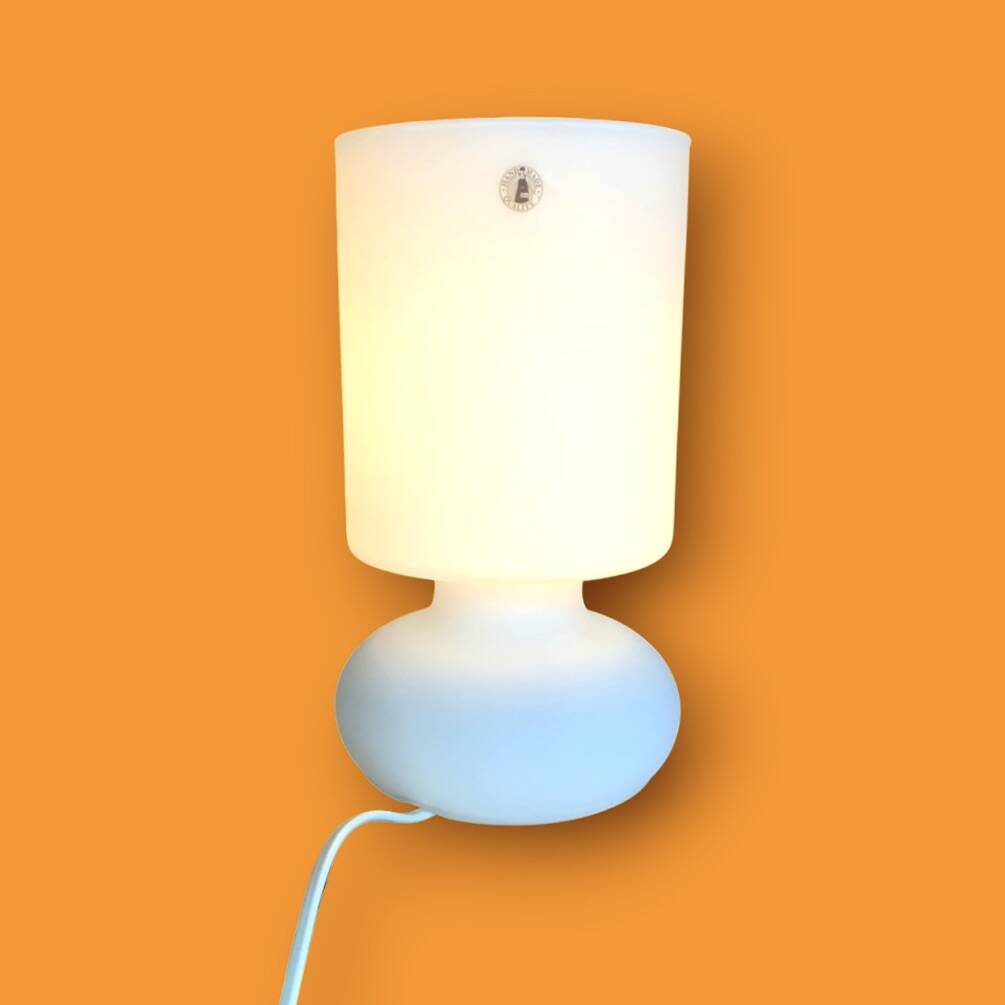White Lykta table lamp Ikea - mushroom lamp - 90s